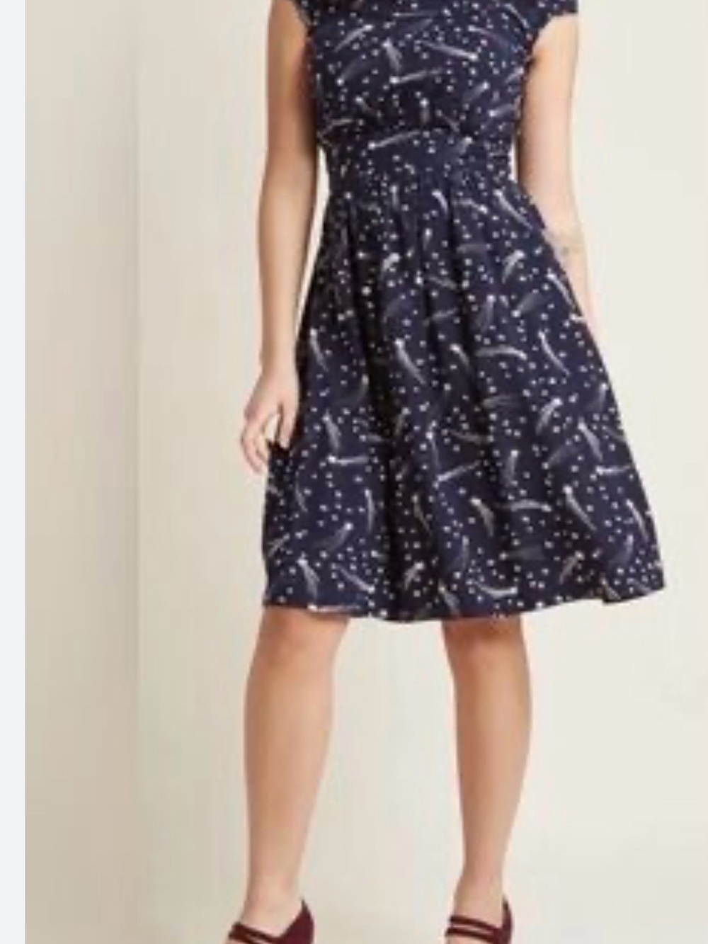 Emily and Fin Shooting Stars Navy Printed Fit-and-Flare Dress Rare 2X NWT